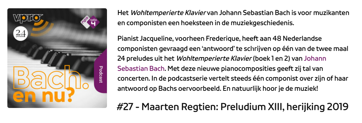 Bach. En nu?